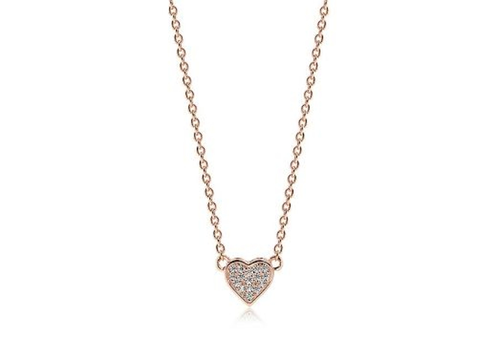 Sif Jakobs Sterling Silver Rose Gold Tone Amore Heart Necklace - Mint ...